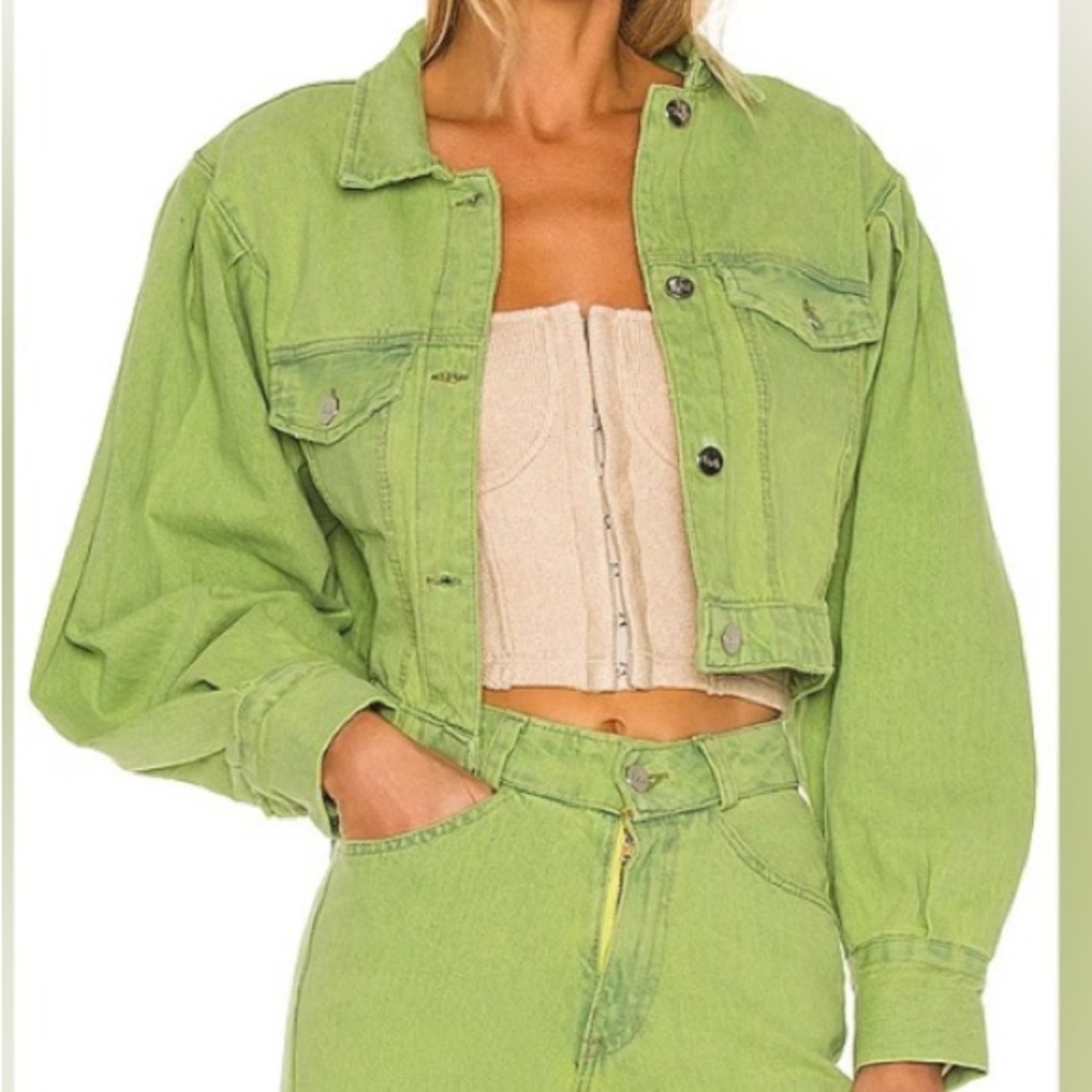 Tach Clothing Lime Green Caliz Denim Jacket
